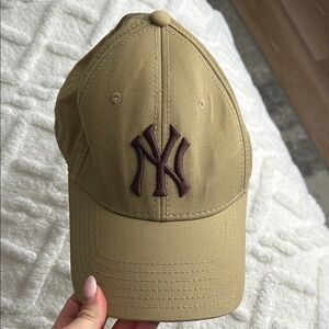 Khaki Cap with Embroidered NY Logo